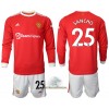 Officiële Voetbalshirt + Korte Broek Manchester United Jadon Sancho 25 Thuis 2021-22 Lange Mouw - Kids